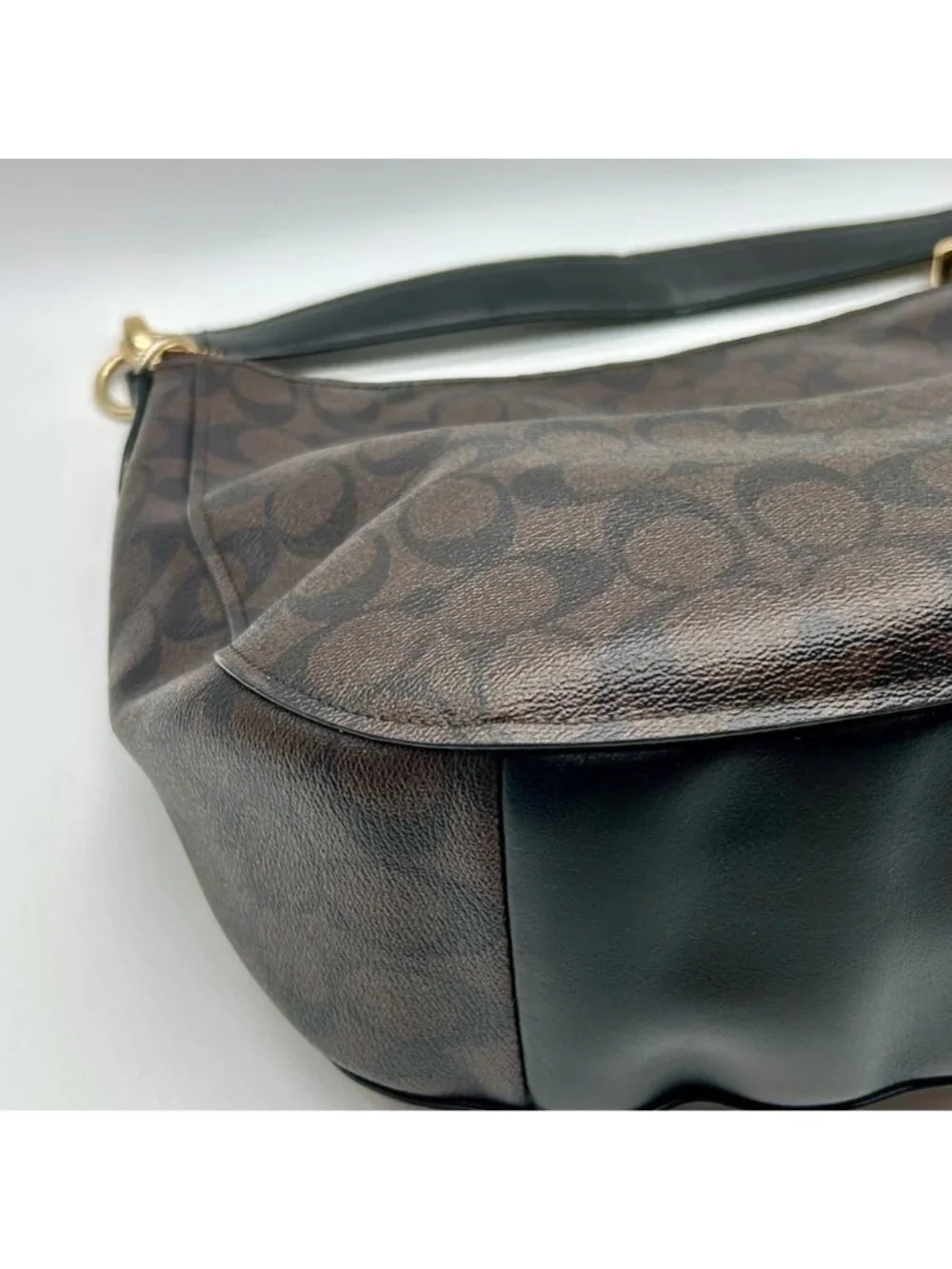 Coach Brown Signature Coated Canvas Hobo Shoulder Bag